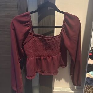 Cropped Fuschia Long Sleeve top